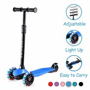 Kick Scooter for Kids with 3 Light Up Wheels and Adjustable Height for 2-7 Yea